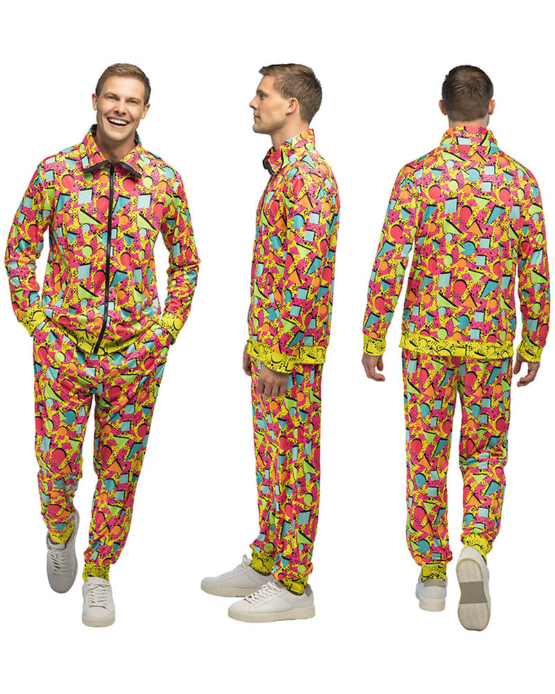 80s Shell Suit Pop Art Dude UV Mens Costume