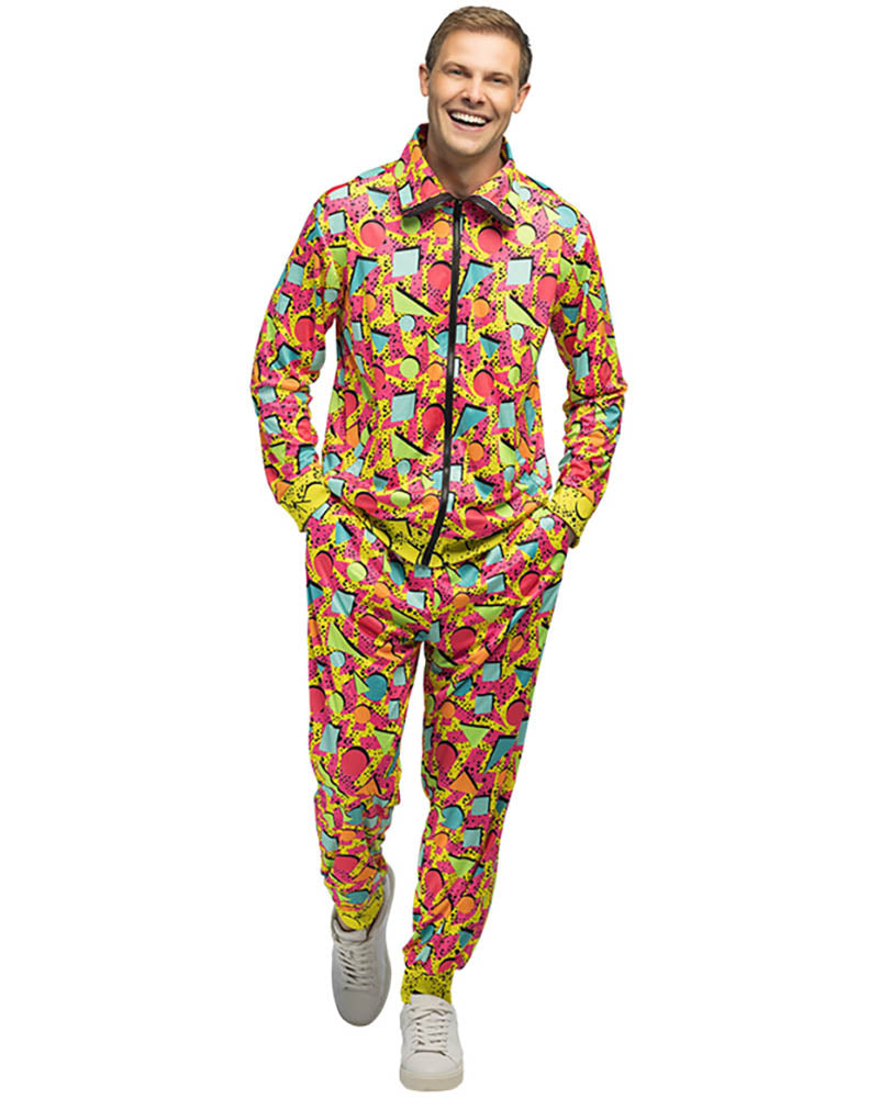 80s Shell Suit Pop Art Dude UV Mens Costume