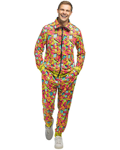 80s Shell Suit Pop Art Dude UV Mens Costume