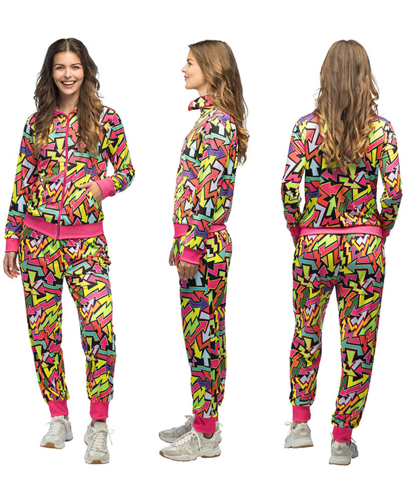 80s Shell Suit Street Art Babe UV Womens Costume