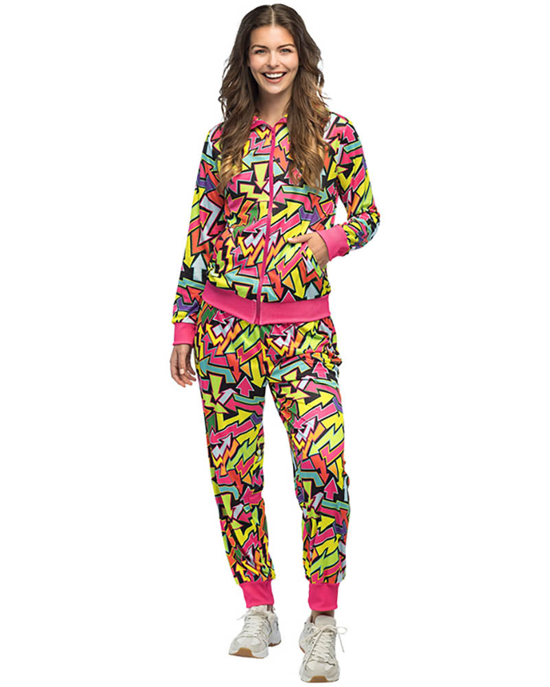 80s Shell Suit Street Art Babe UV Womens Costume