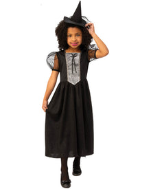 Shimmer Black Witch Girls Halloween Costume