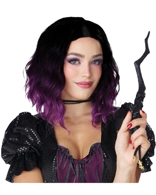 Black and Dark Violet Ombre Wavy Bob Wig
