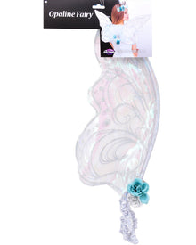 Silver and Blue Opaline Fairy Wings