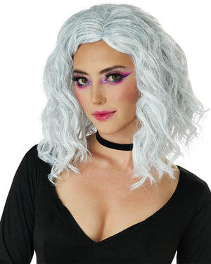 Silver and White Wavy Bob Wig