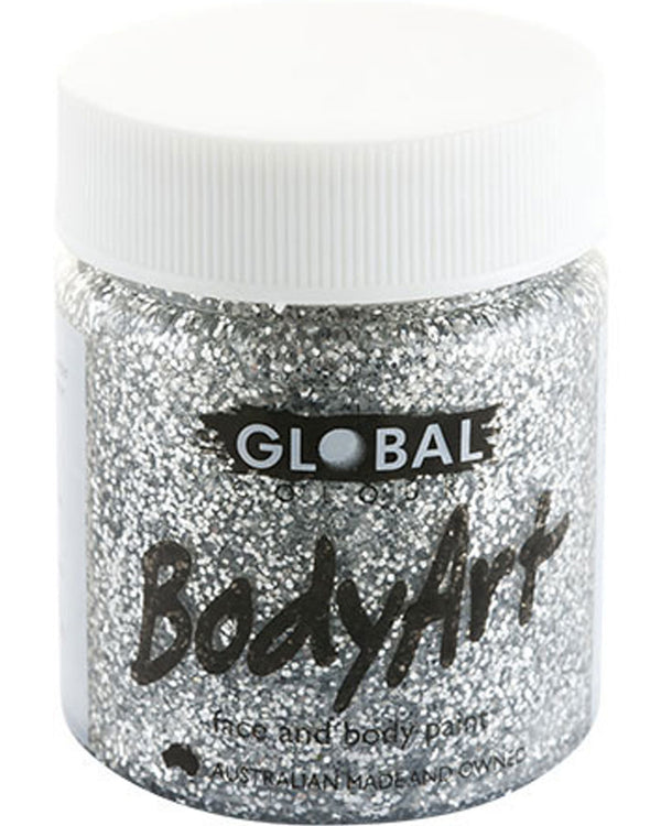 Silver Glitter Face and Body Paint Tub 45ml
