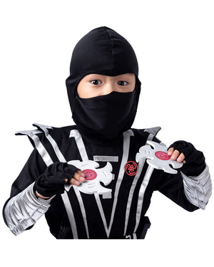 Silver Ninja Complete Kids Costume