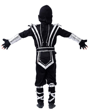 Silver Ninja Complete Kids Costume