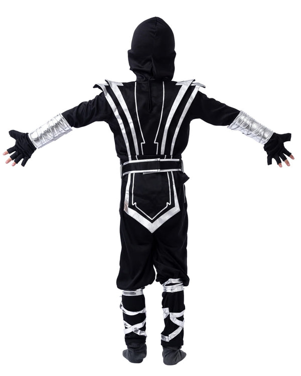Silver Ninja Complete Kids Costume