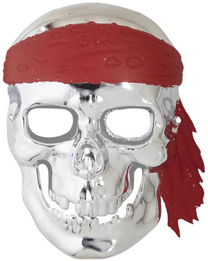 Silver Pirate Skull Half Mask