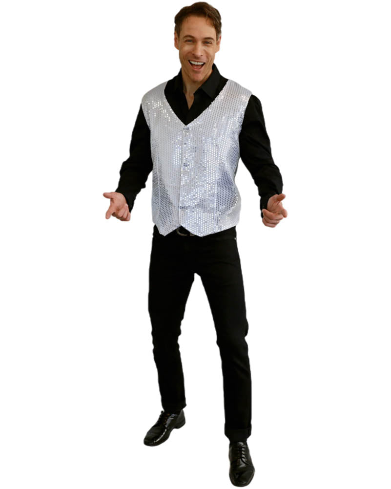 Silver Sequin Adult Vest