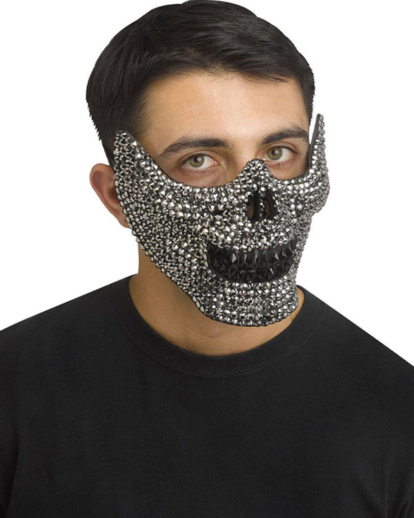 Silver Skull Jaw Bling Mask