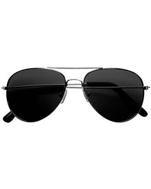 Silver Smoke Lense Aviator Sunglasses