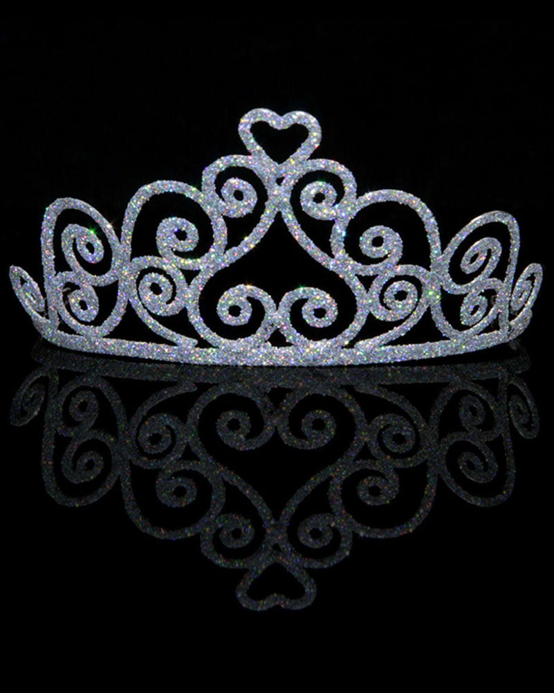 Silver Sparkle Heart Tiara