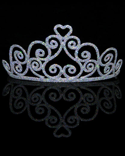Silver Sparkle Heart Tiara
