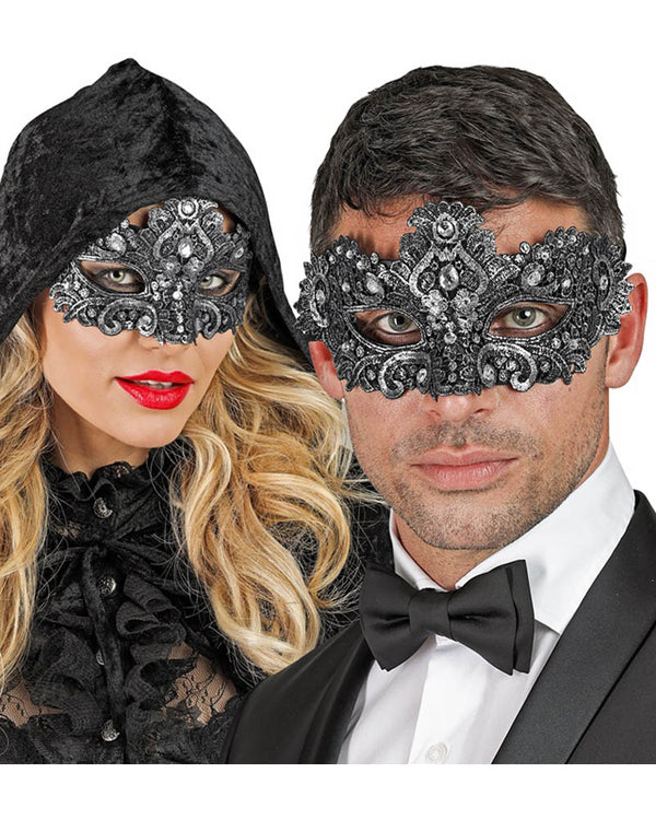 Silver Theatrical Eye Mask