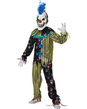 Sinister Skull Clown Boys Costume