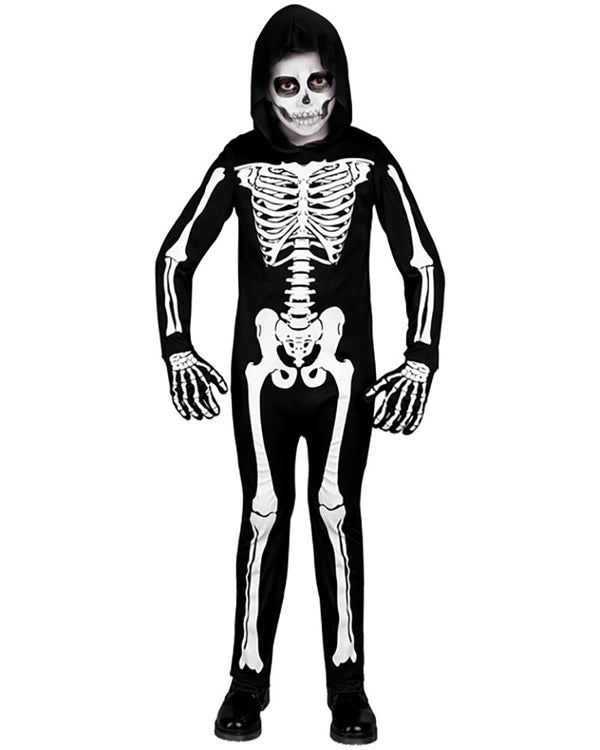 Hooded Skeleton Boys Costume