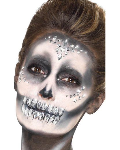 Silver Face Jewels Sticker Set