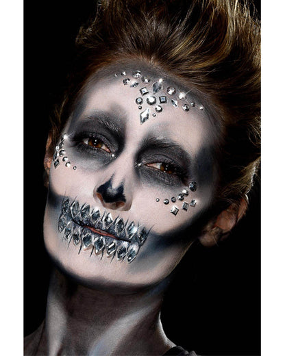 Silver Face Jewels Sticker Set
