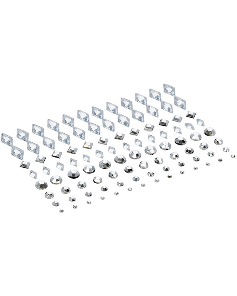 Silver Face Jewels Sticker Set