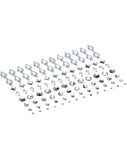 Silver Face Jewels Sticker Set