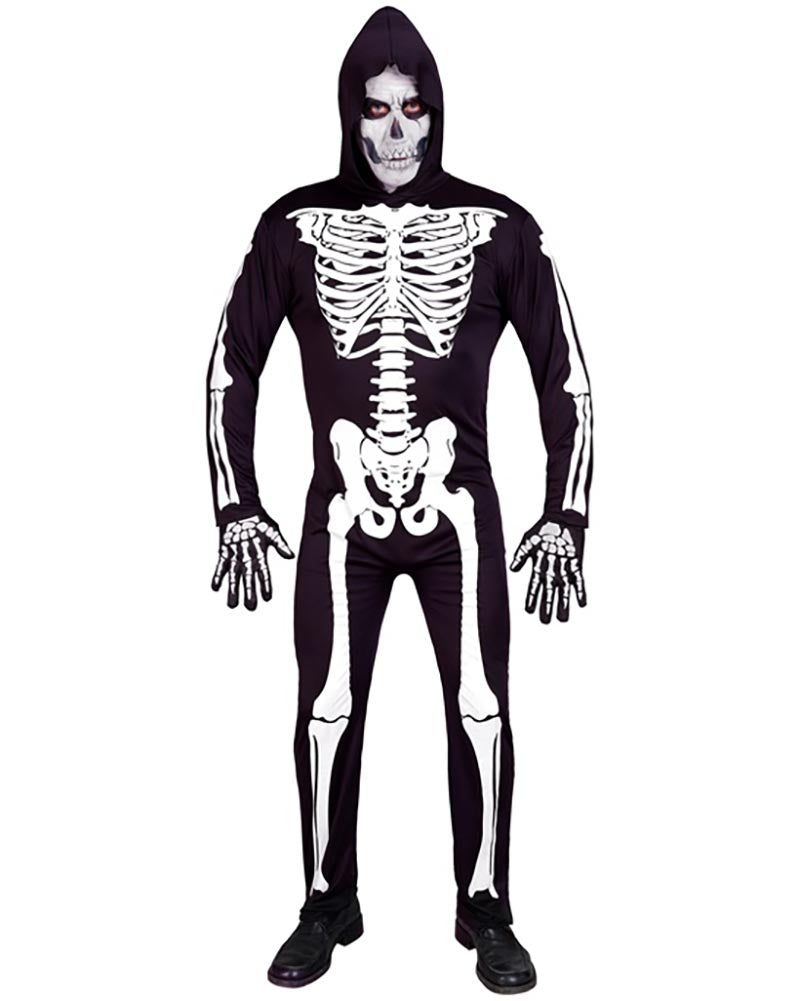 Skeleton Hooded Mens Costume
