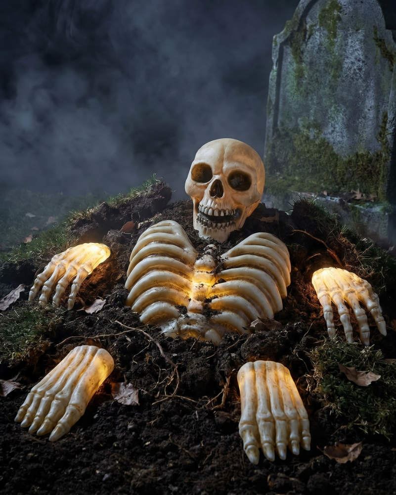 Skeleton Parts Light Up Lawn Stake Halloween Decoration