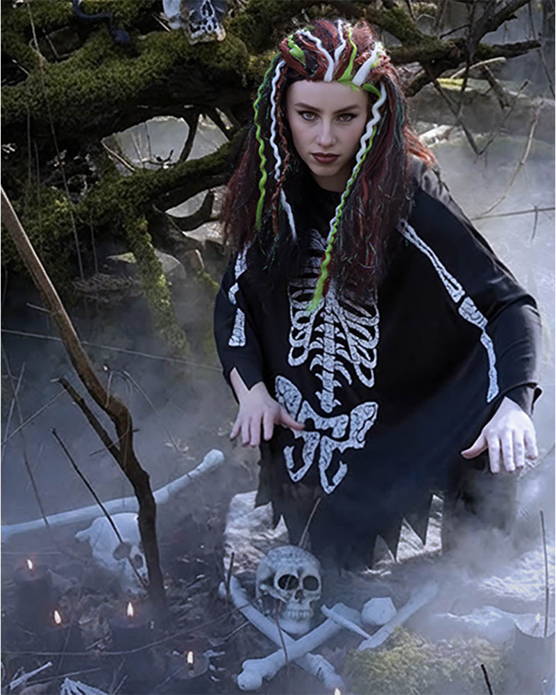 Skeleton Halloween Poncho