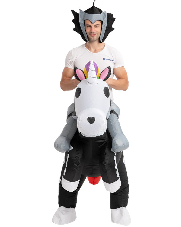 Skeleton Unicorn Ride On Inflatable Adults Costume