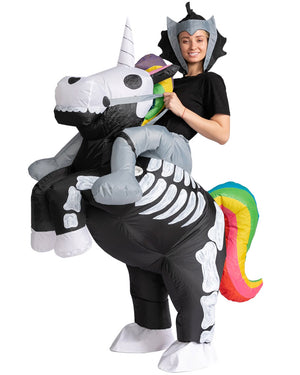 Skeleton Unicorn Ride On Inflatable Adults Costume