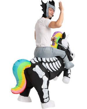 Skeleton Unicorn Ride On Inflatable Adults Costume