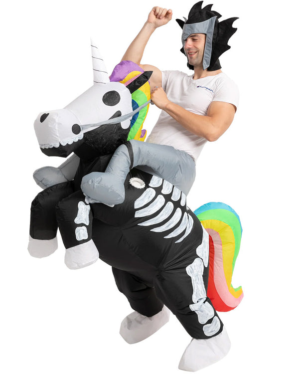 Skeleton Unicorn Ride On Inflatable Adults Costume