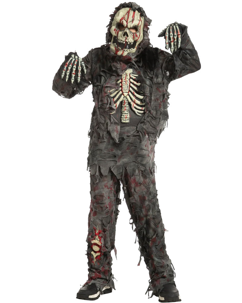 Skeleton Zombie Complete Boys Costume