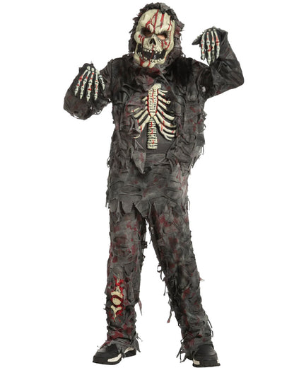 Skeleton Zombie Complete Boys Costume