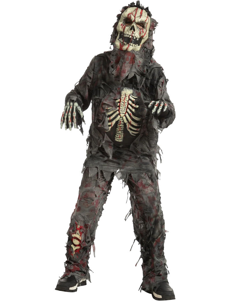 Skeleton Zombie Complete Boys Costume