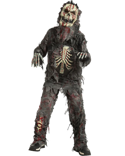 Skeleton Zombie Complete Boys Costume