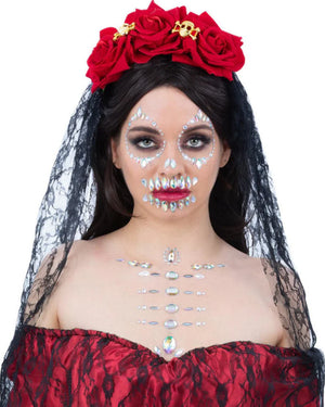 Skull Face and Body Jewels Makeup FX Set