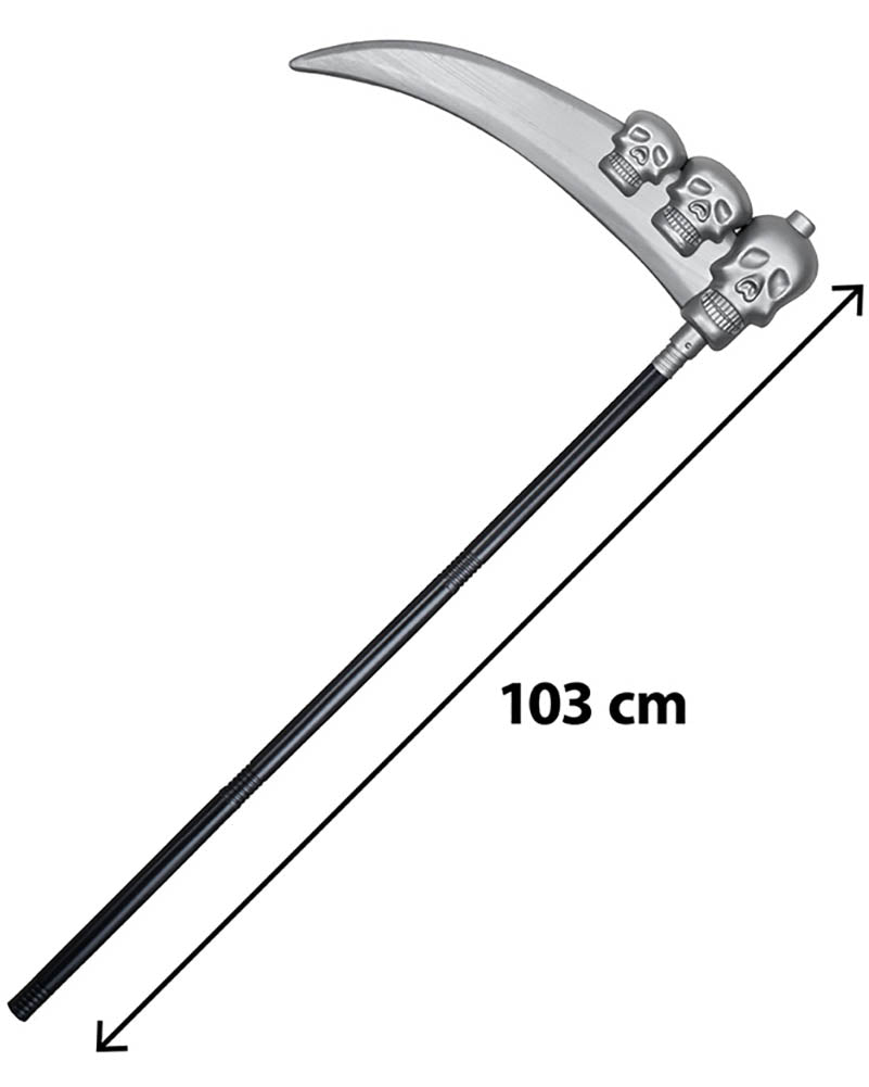 Skull Scythe Halloween Prop 103cm