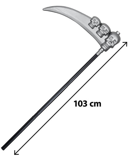 Skull Scythe Halloween Prop 103cm