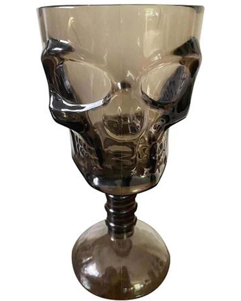 Skull Shaped Plastic Wine Glass 18cm For Halloween