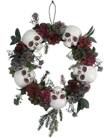 Skulls Flower Wreath 40.5cm For Halloween