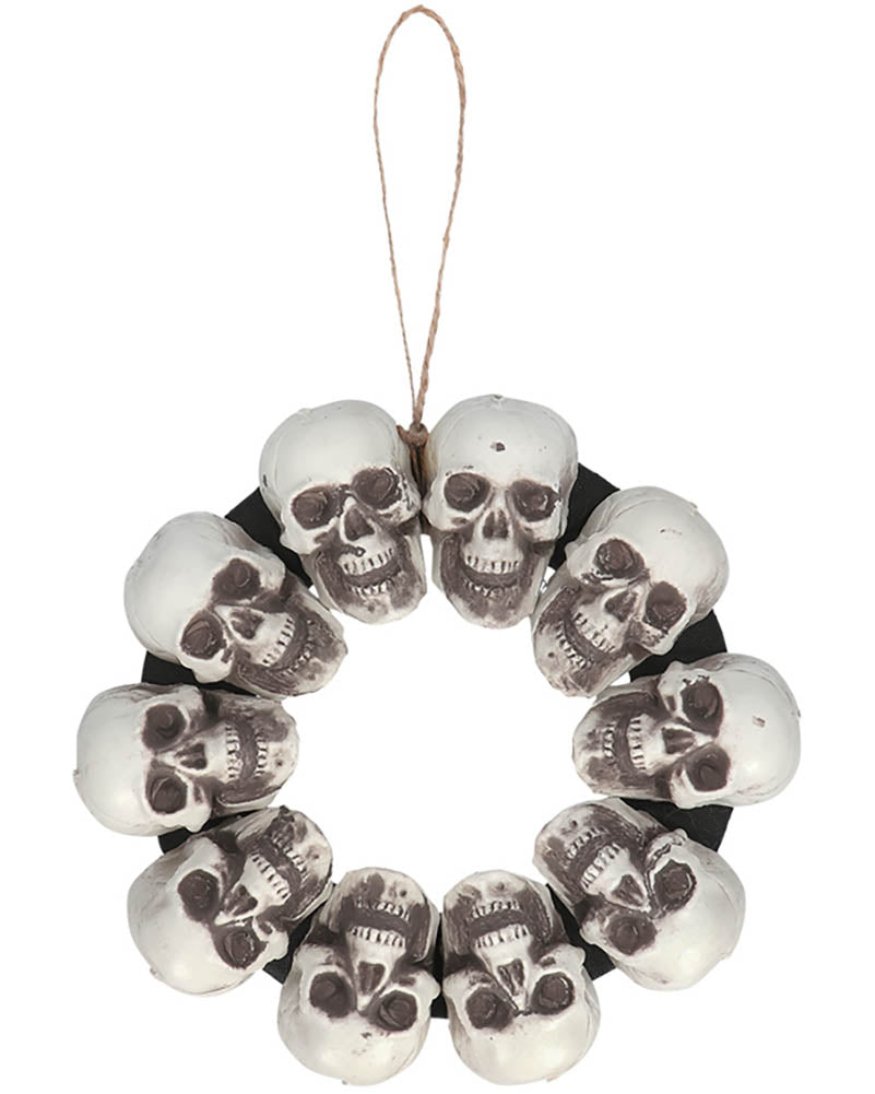 Skulls Wreath 35cm For Halloween