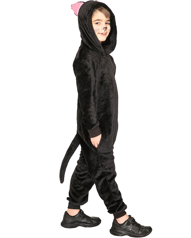 Slinky Black Cat Cosy Deluxe Kids Book Week Costume
