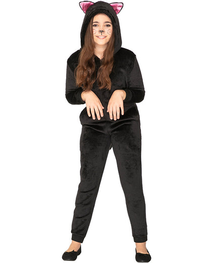 Slinky Black Cat Cosy Deluxe Kids Book Week Costume