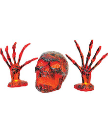 Smoldering Light Up Skull Grave Breaker Halloween Animatronic 19cm