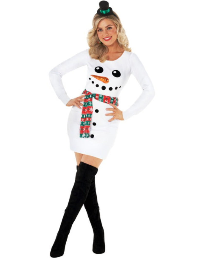 Morph Costume Snowman Jumper Dress Womens Christmas Costume Size 16-18