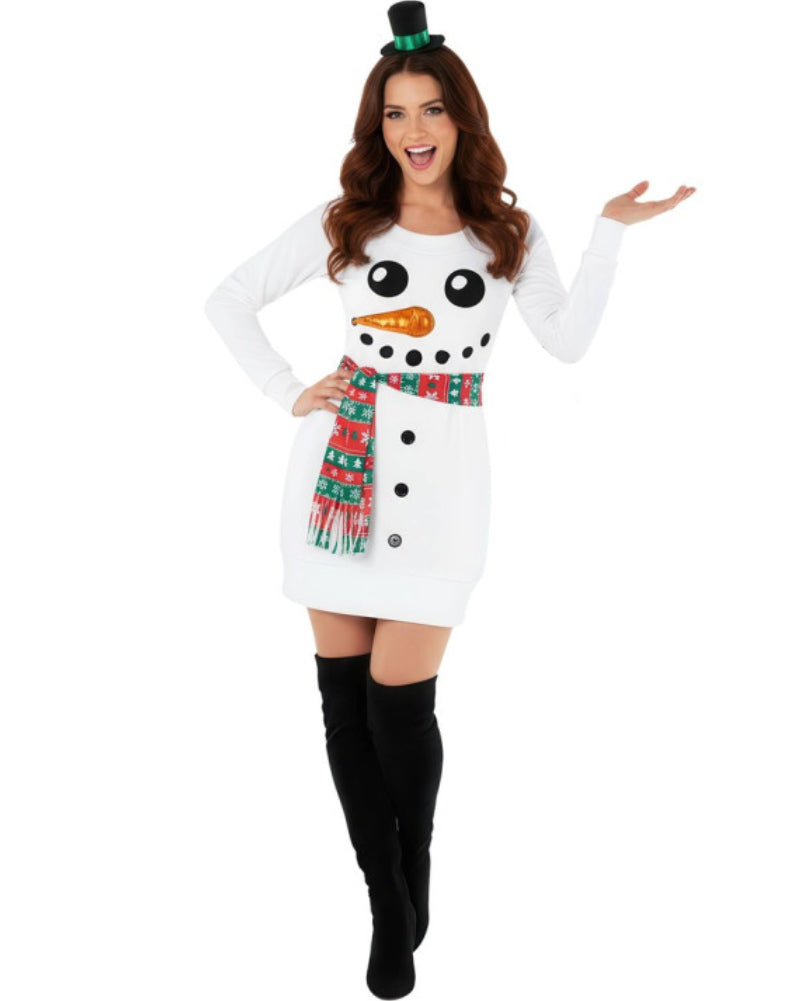 Morph Costume Snowman Jumper Dress Womens Christmas Costume Size 16-18