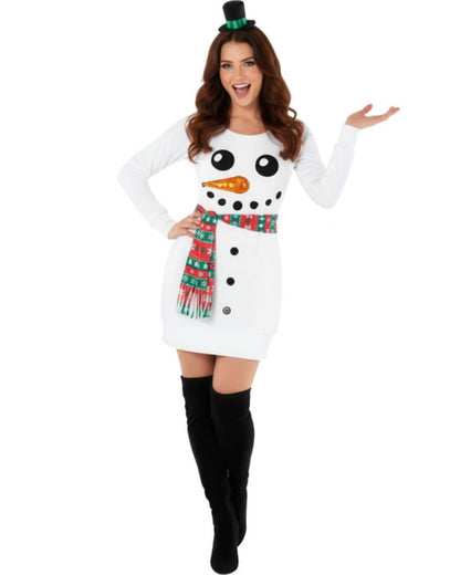 Morph Costume Snowman Jumper Dress Womens Christmas Costume Size 16-18