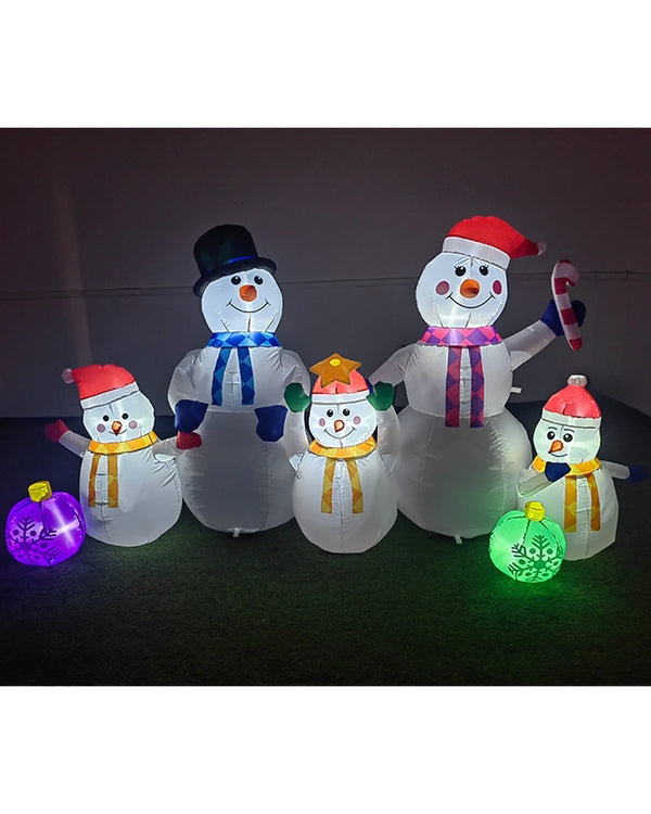 Snowmen with Baubles Christmas Lawn Inflatable 2.4m